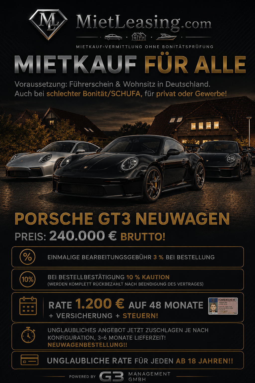 Porsche GT3 Neuwagen – Angebotsvorschau