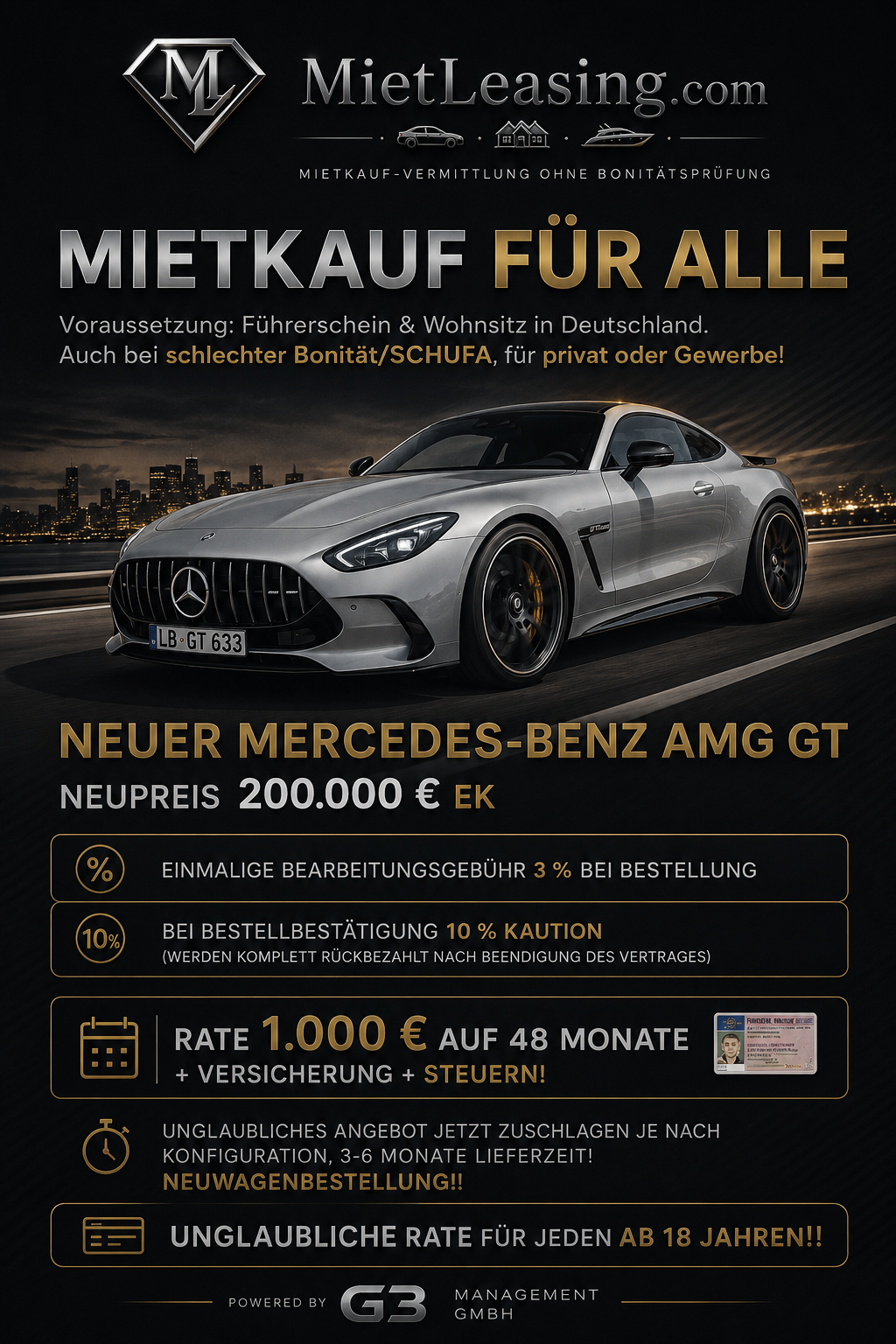 Mercedes-Benz AMG GT – Angebotsvorschau